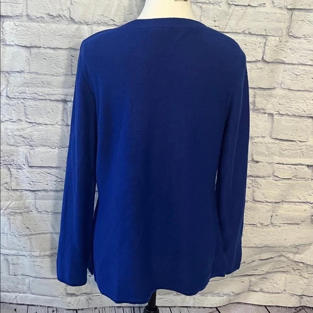Talbots Sweater Anchor Holiday Size Medium Blue